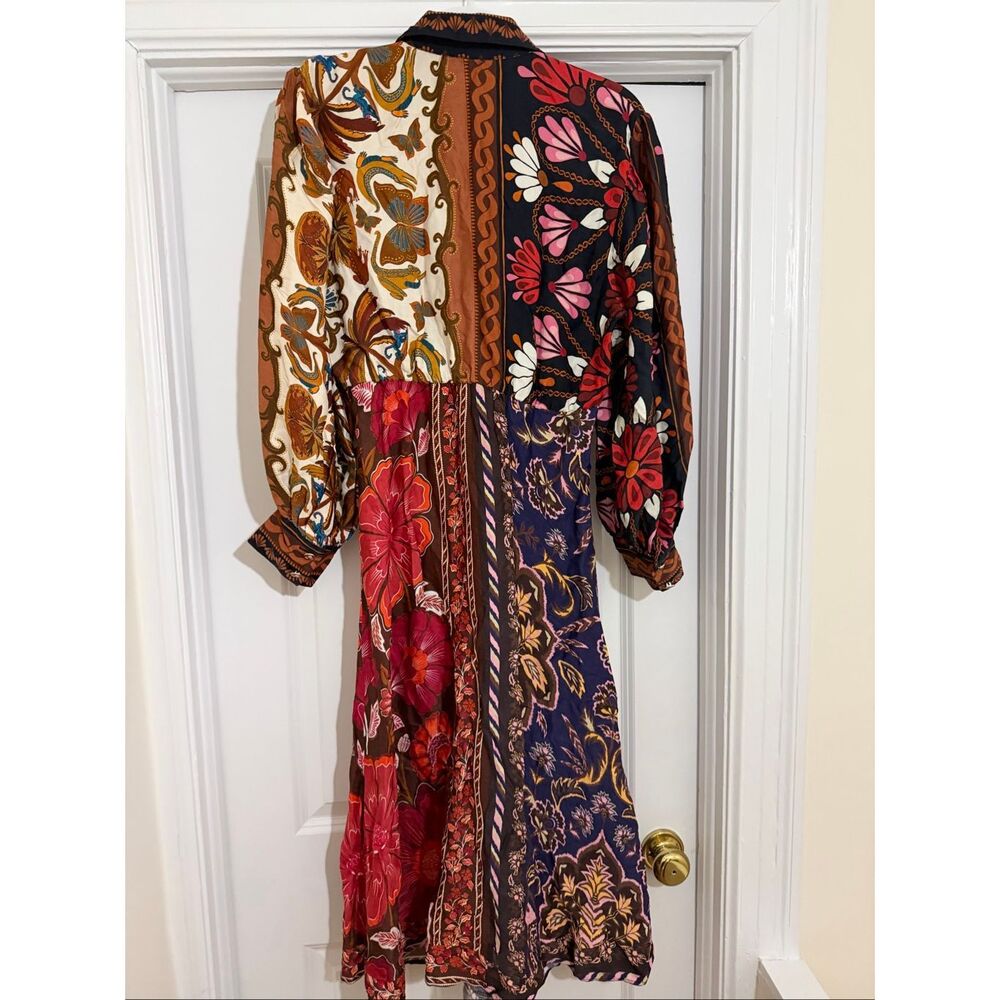 Farm Rio Miranda Long-Sleeve Wrap Midi Dress - Picture 8 of 11